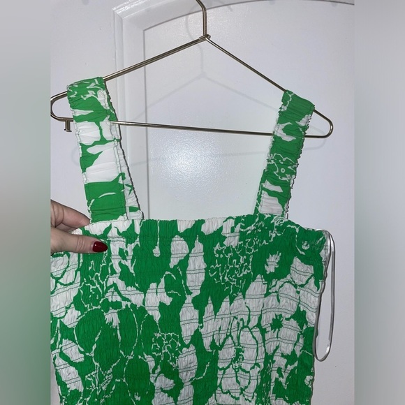 NWOT RAILS Seville Green Lotus Smocked Drop Waist Midi Dress 💚 Large - Picture 15 of 16